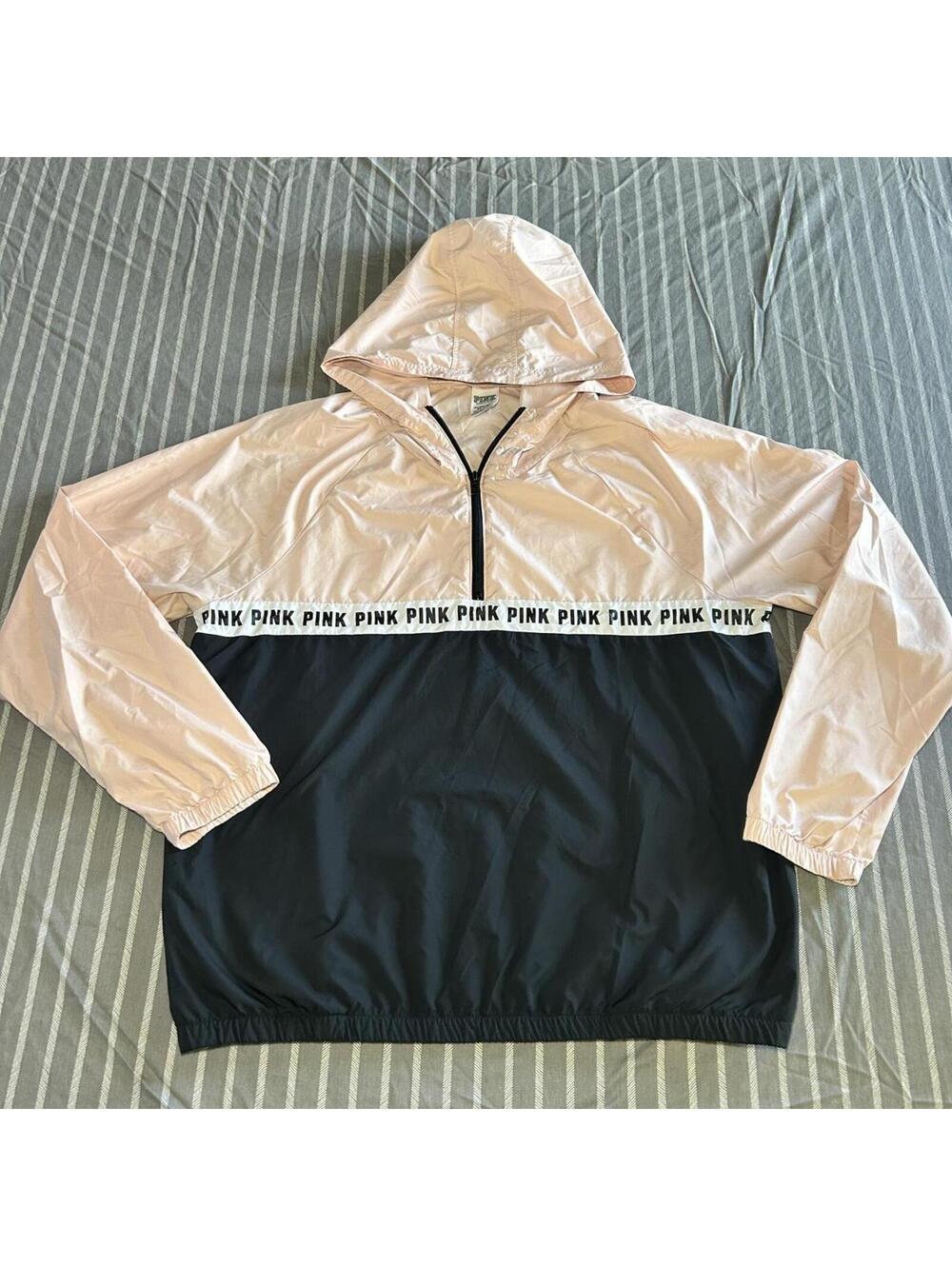 Victoria's Secret PINK Anorak Quarter Zip Hoody Euphoria Pink M/L